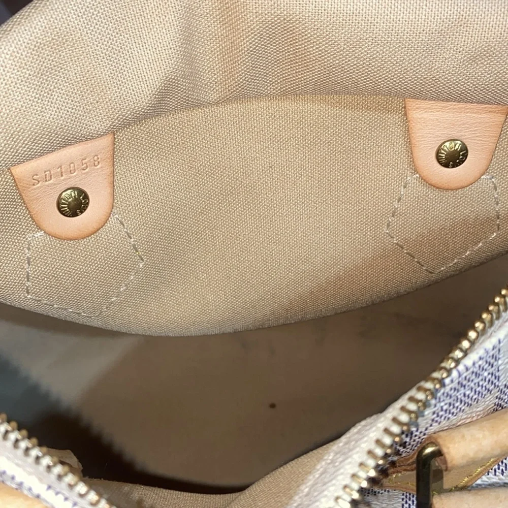 Louis Vuitton Speedy 25 Damier Azur Satchel